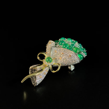 Emerald Bouquet Brooch