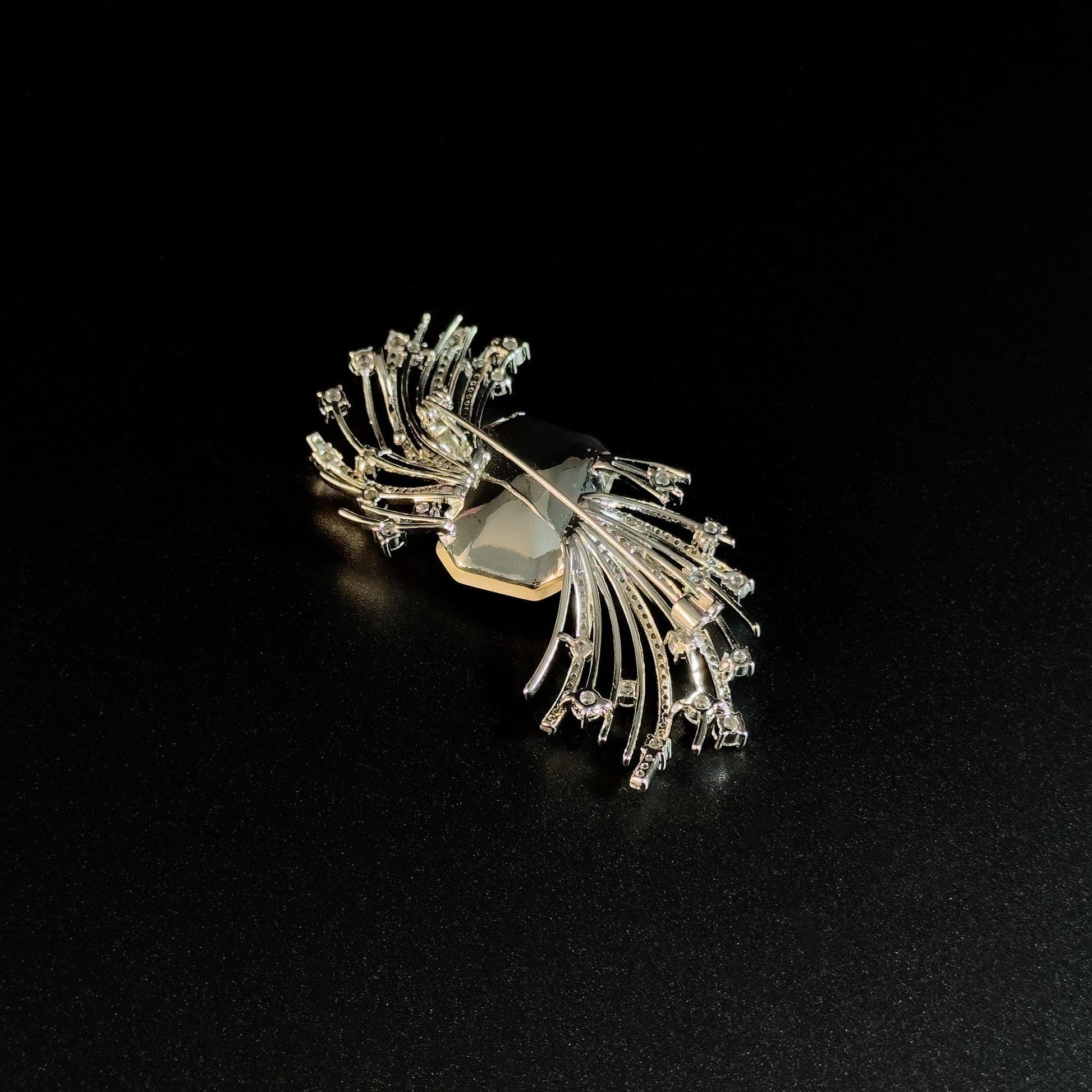 Blue Zircon Feather Brooch
