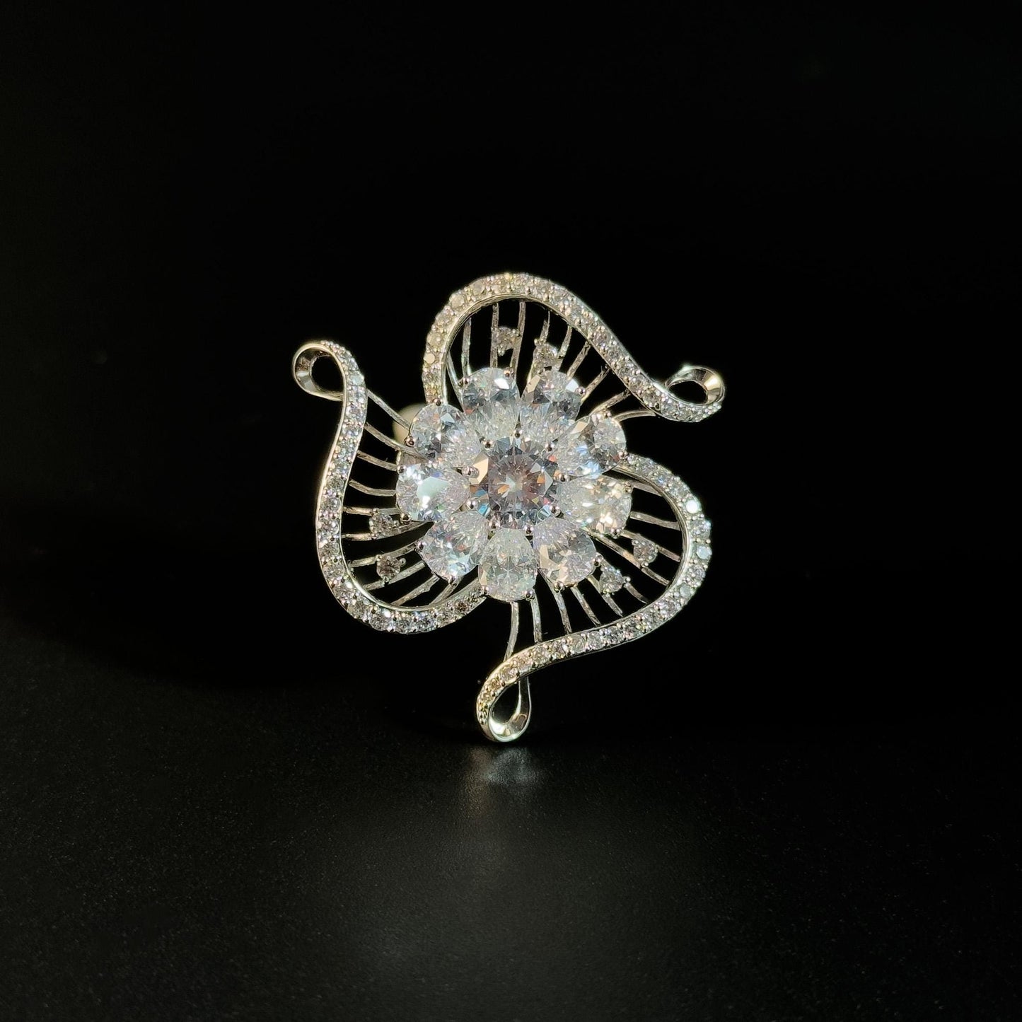 Heart-Shaped Pearl Brooch