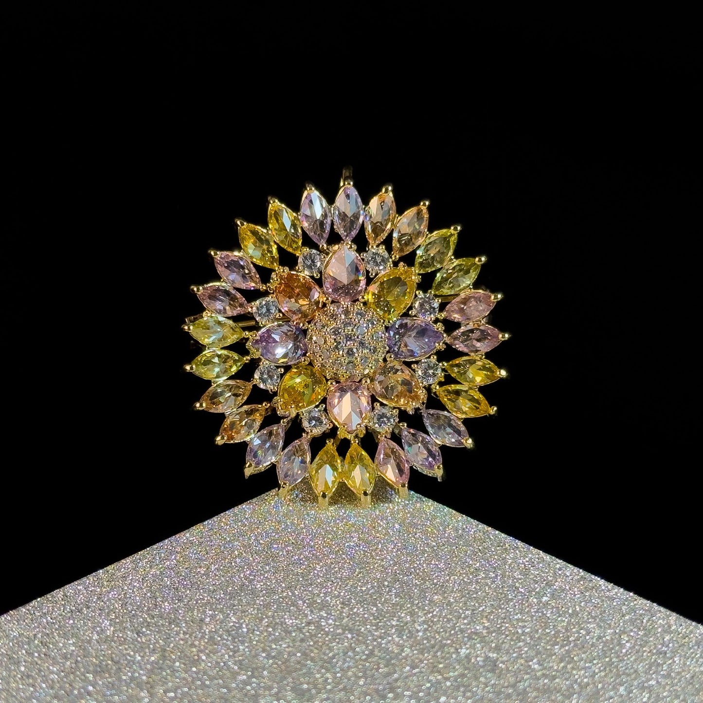 Rainbow Sunflower Brooch