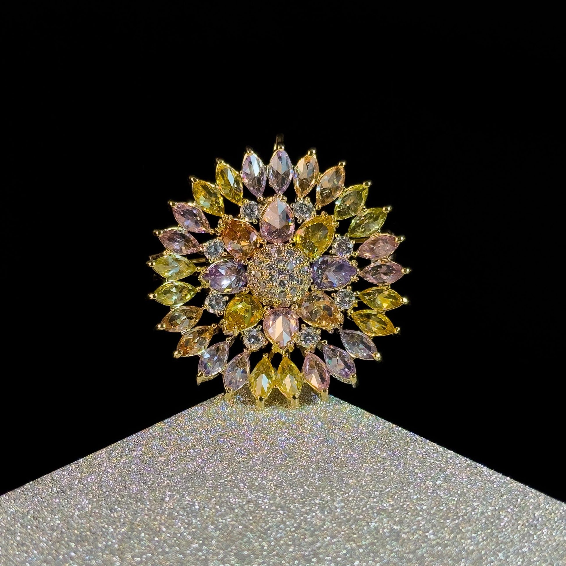 Rainbow Sunflower Brooch