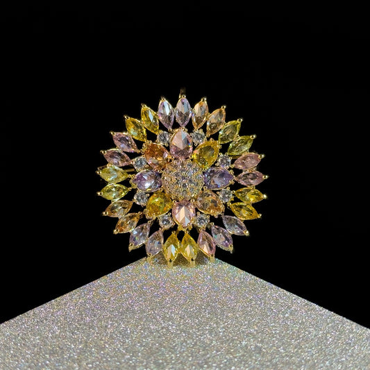 Rainbow Sunflower Brooch