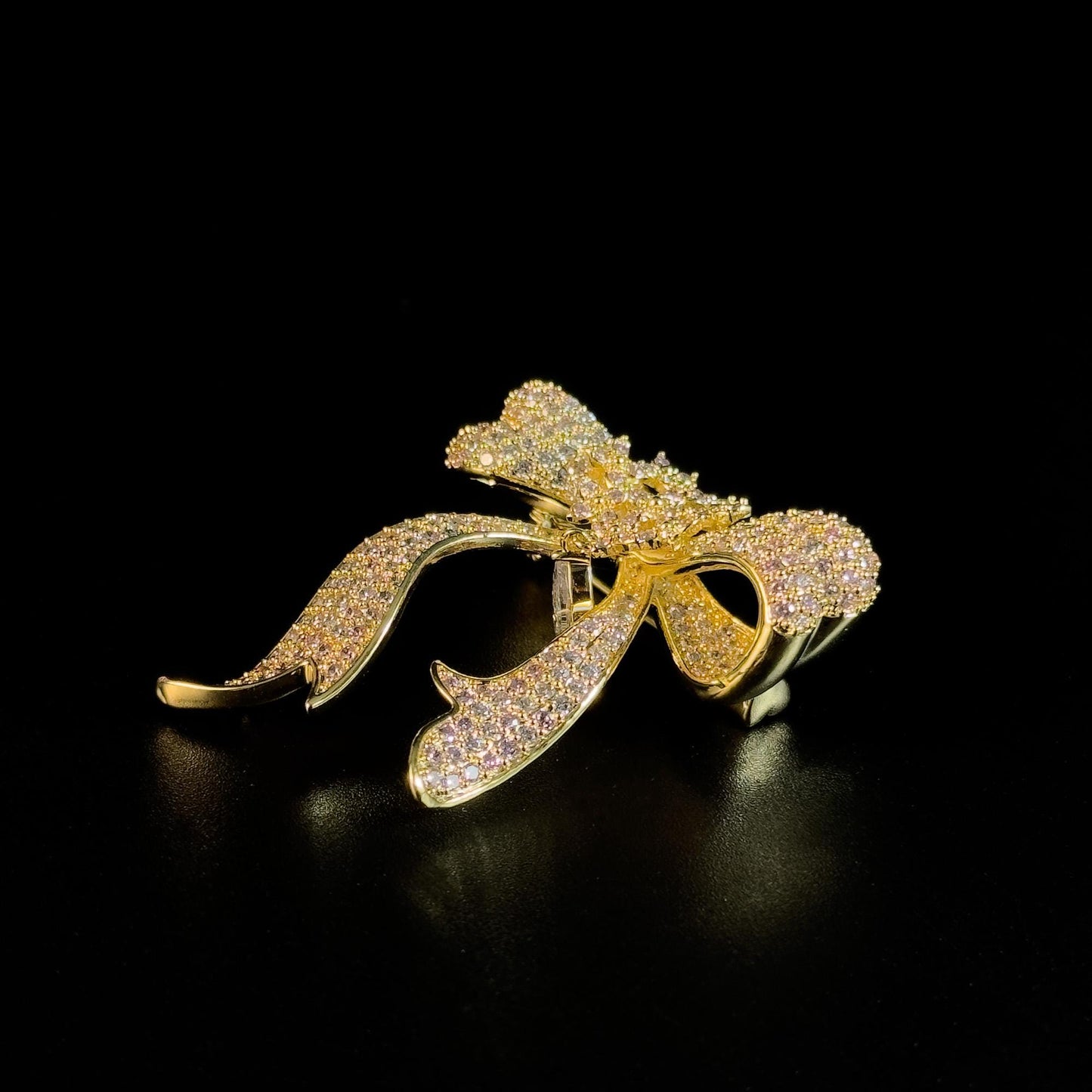 Gold Bow Pendant Brooch