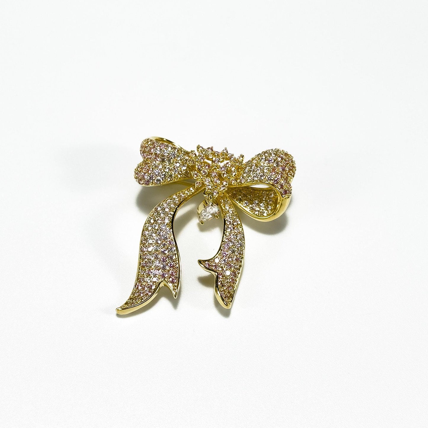 Gold Bow Pendant Brooch
