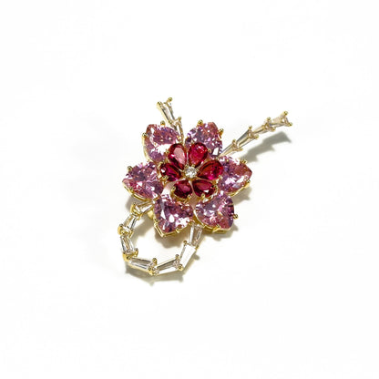 Green Floral Bow Brooch