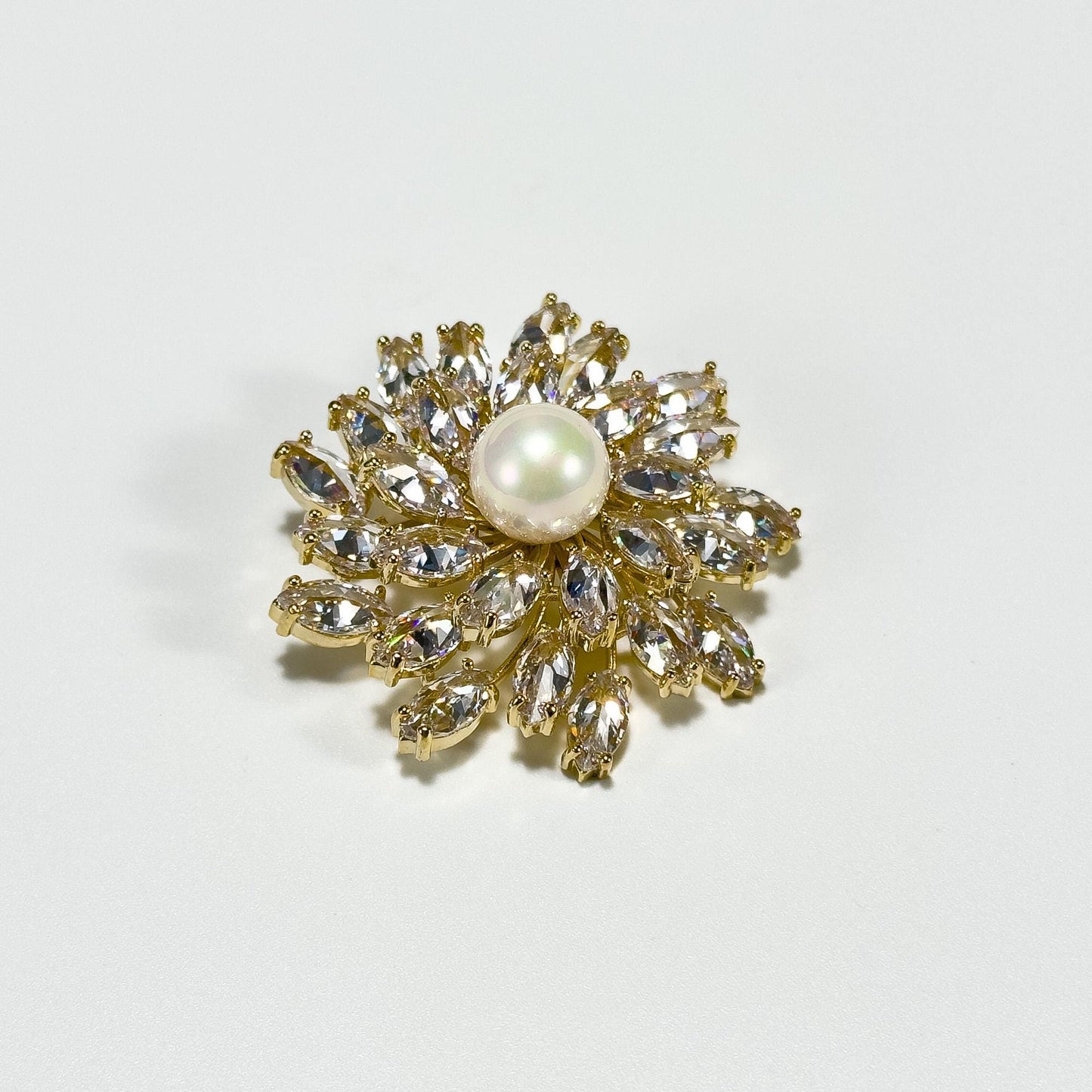 Crystal Flower Brooch