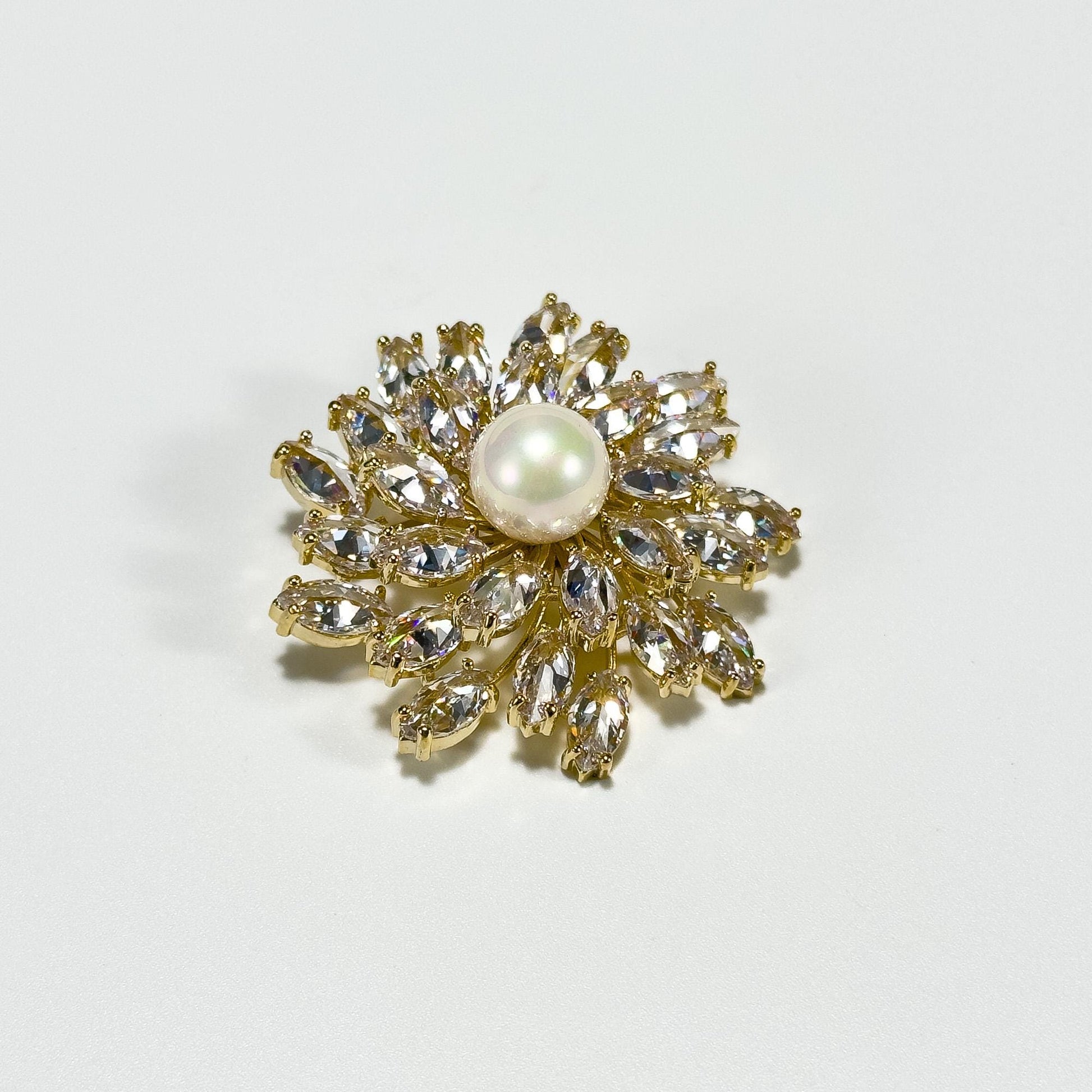 Crystal Flower Brooch