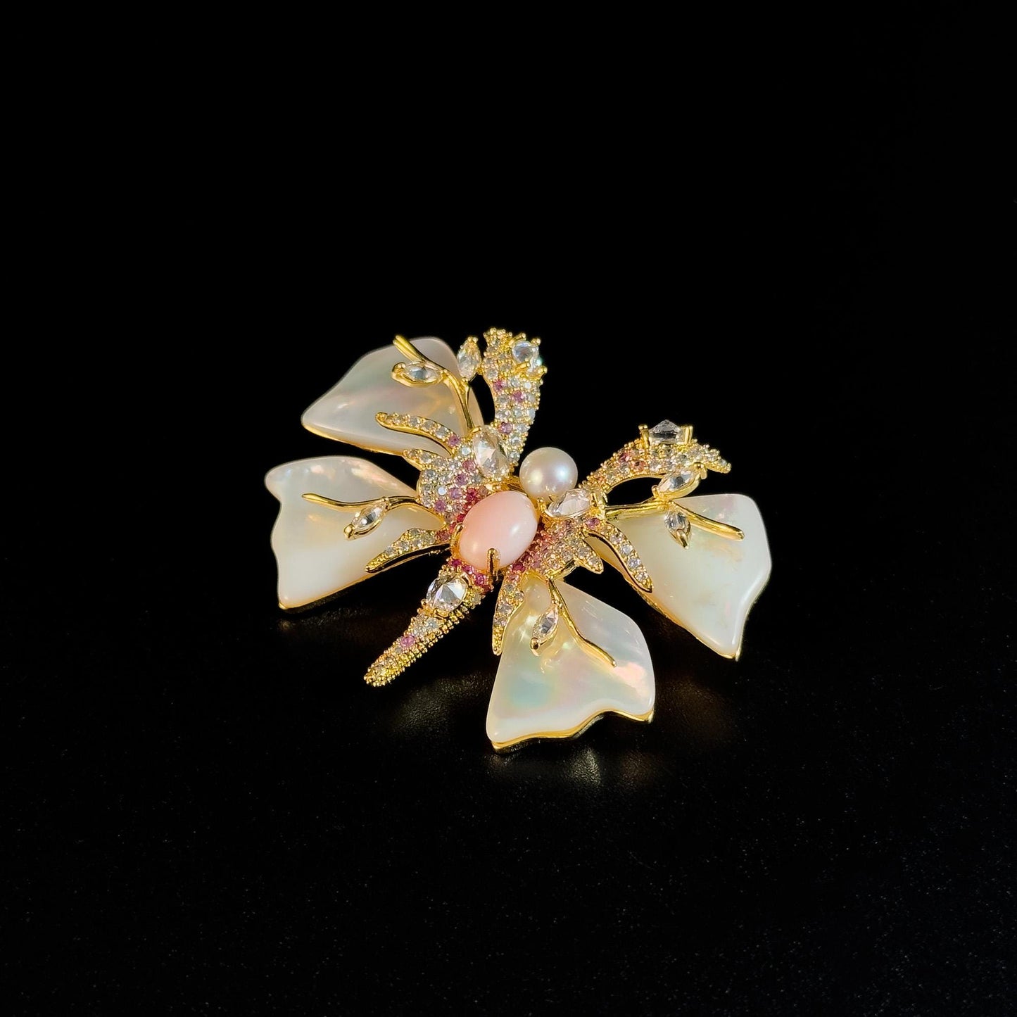 Mother-of-Pearl Butterfly Brooch