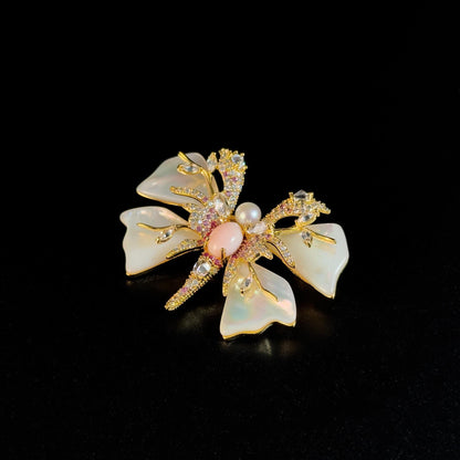Mother-of-Pearl Butterfly Brooch
