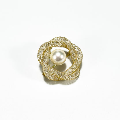 Pearl and Yellow Flower Brooch: A Delicate and Petite Flower Brooch