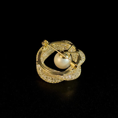 Pearl and Yellow Flower Brooch: A Delicate and Petite Flower Brooch
