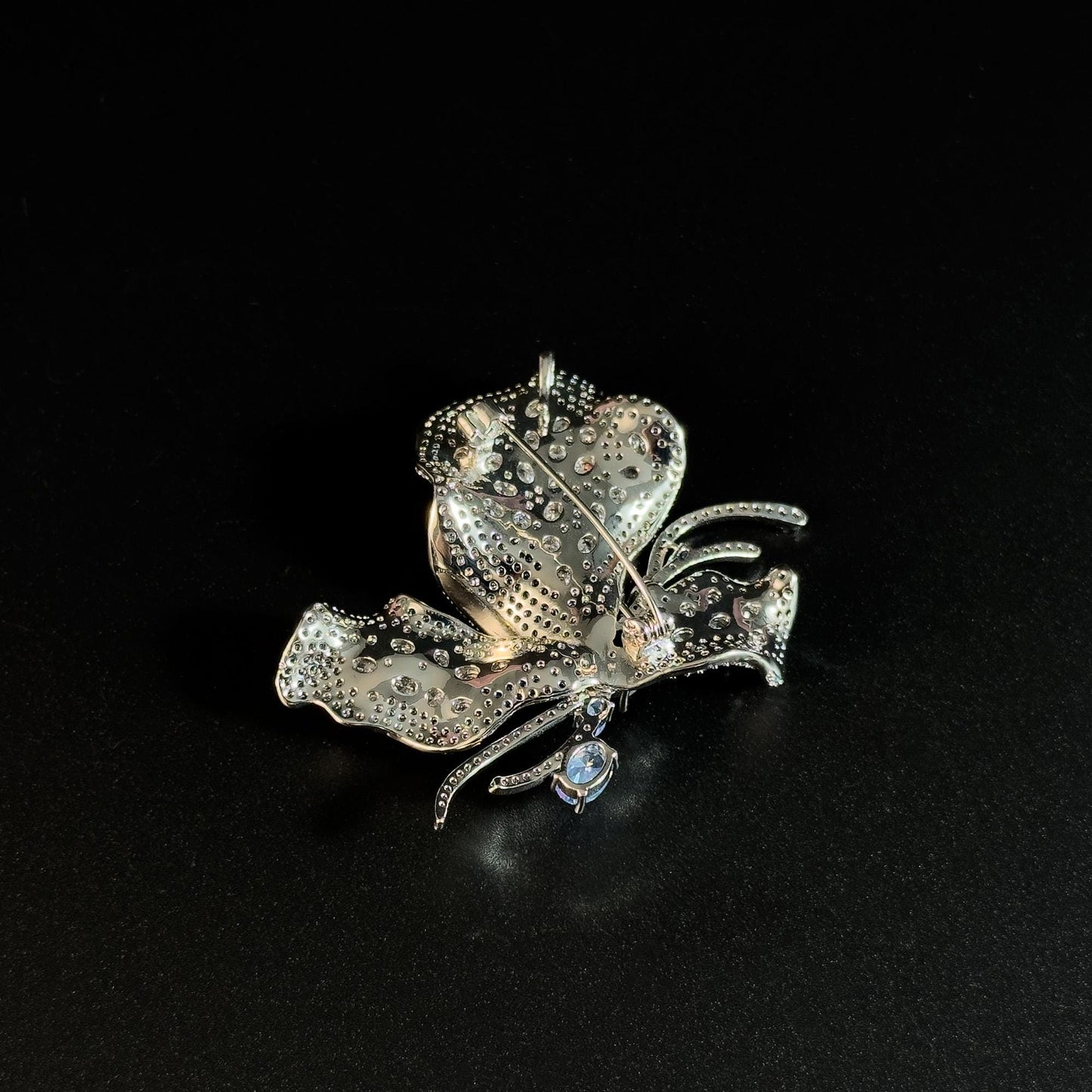 Blue Zircon Butterfly Brooch