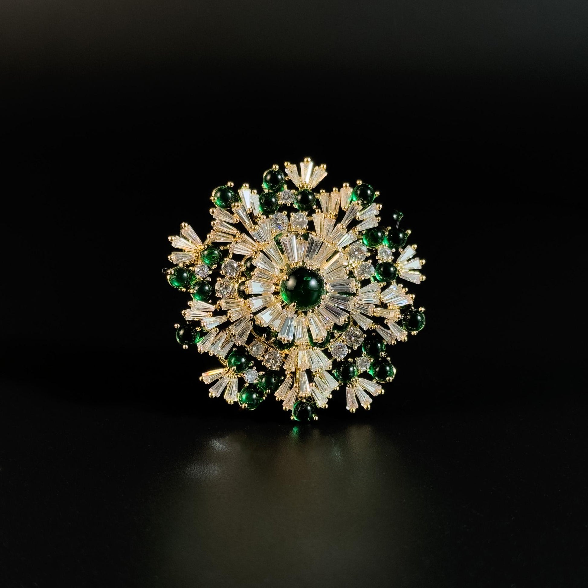 Green Snowflake Brooch