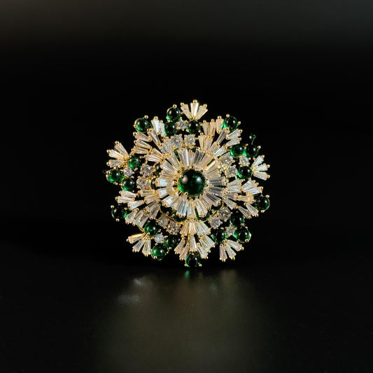 Green Snowflake Brooch