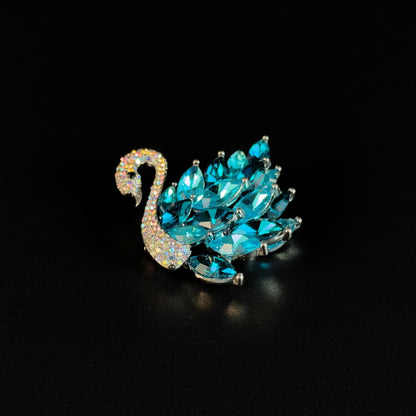 Sparkling Zircon Swan Brooch