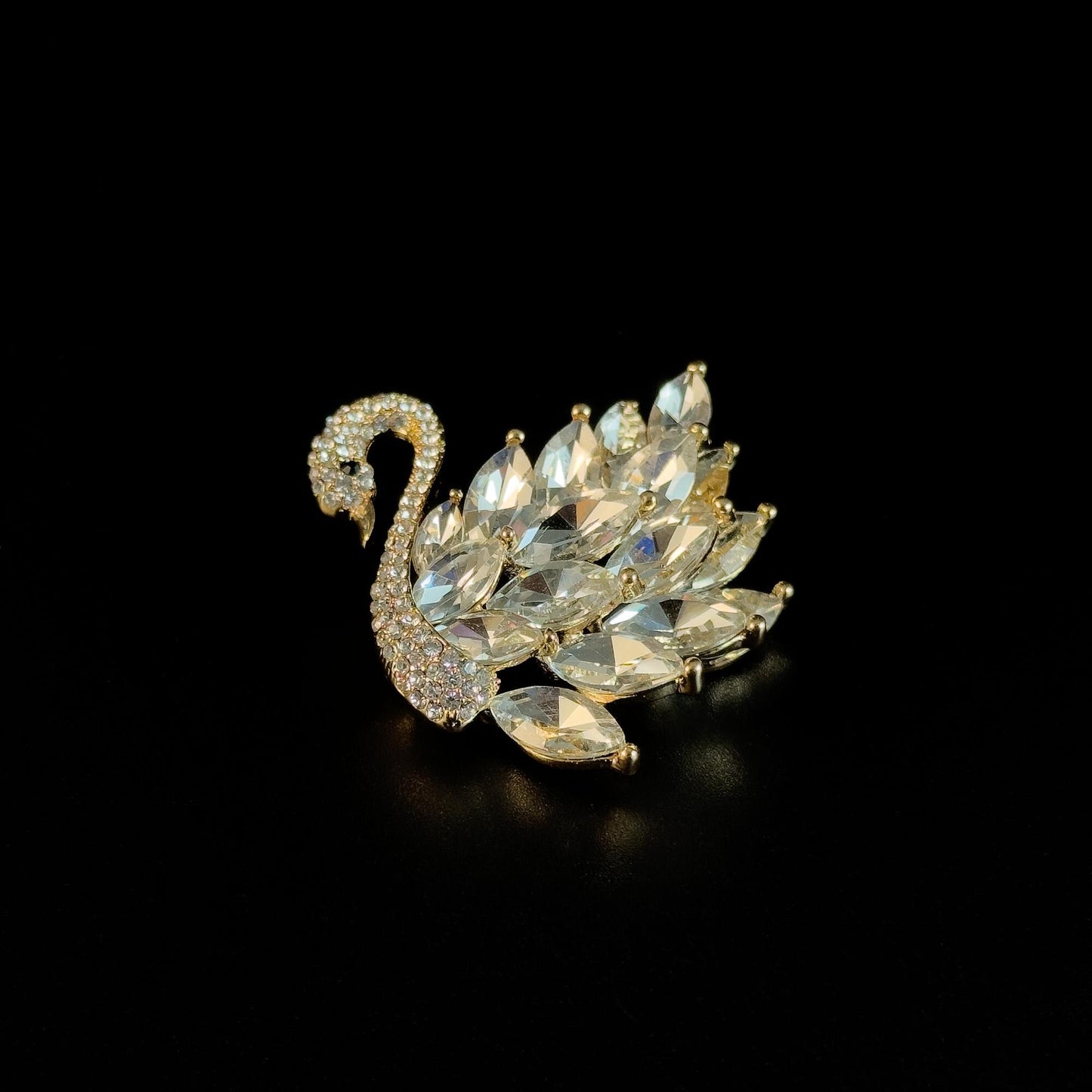 Sparkling Zircon Swan Brooch