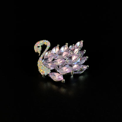 Sparkling Zircon Swan Brooch