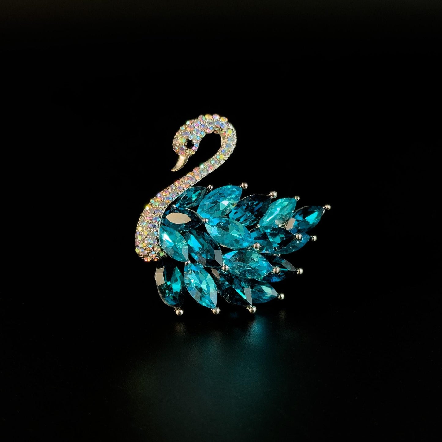 Sparkling Zircon Swan Brooch