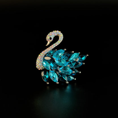 Sparkling Zircon Swan Brooch