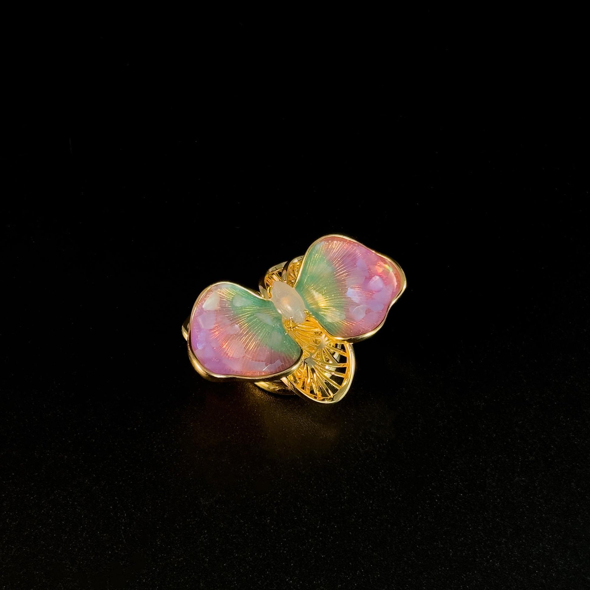 Pink Butterfly Cufflink Brooch
