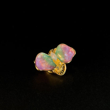 Pink Butterfly Cufflink Brooch