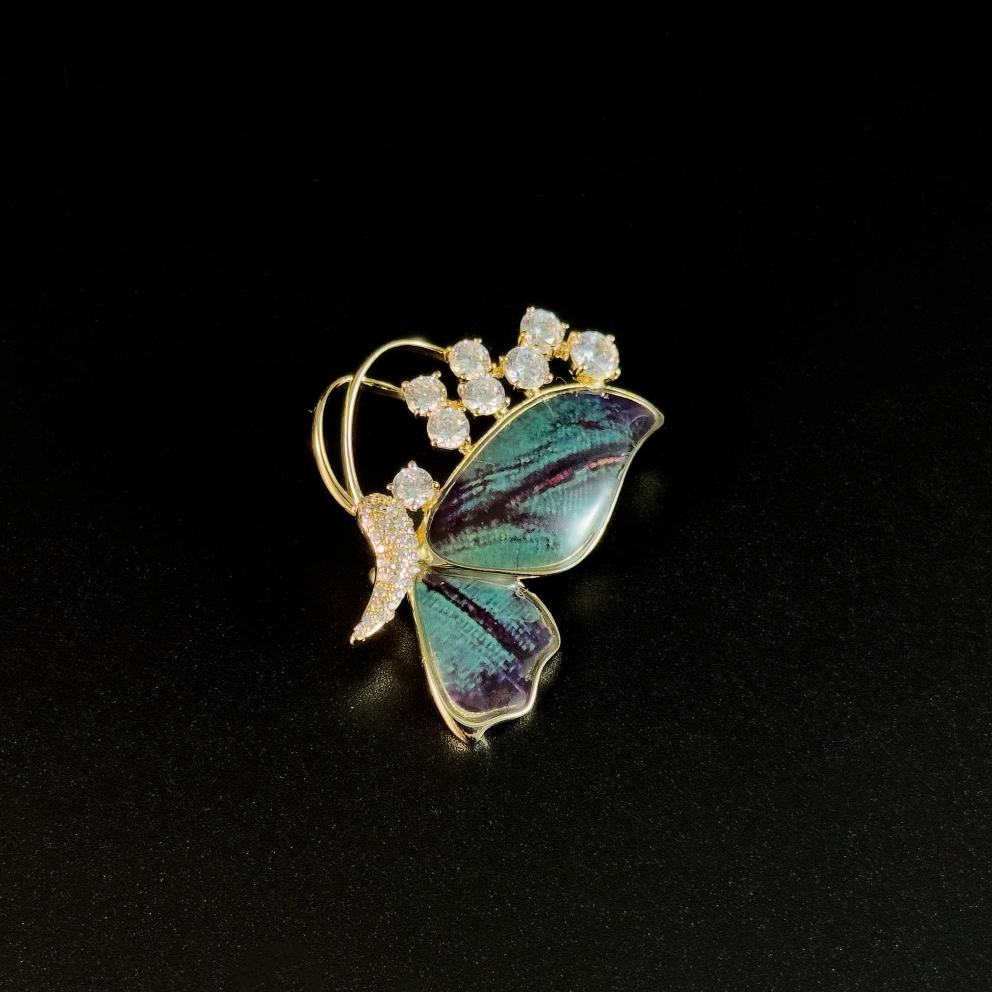 Elegant Green Butterfly Brooch