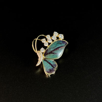 Elegant Green Butterfly Brooch