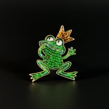 Green Frog Brooch
