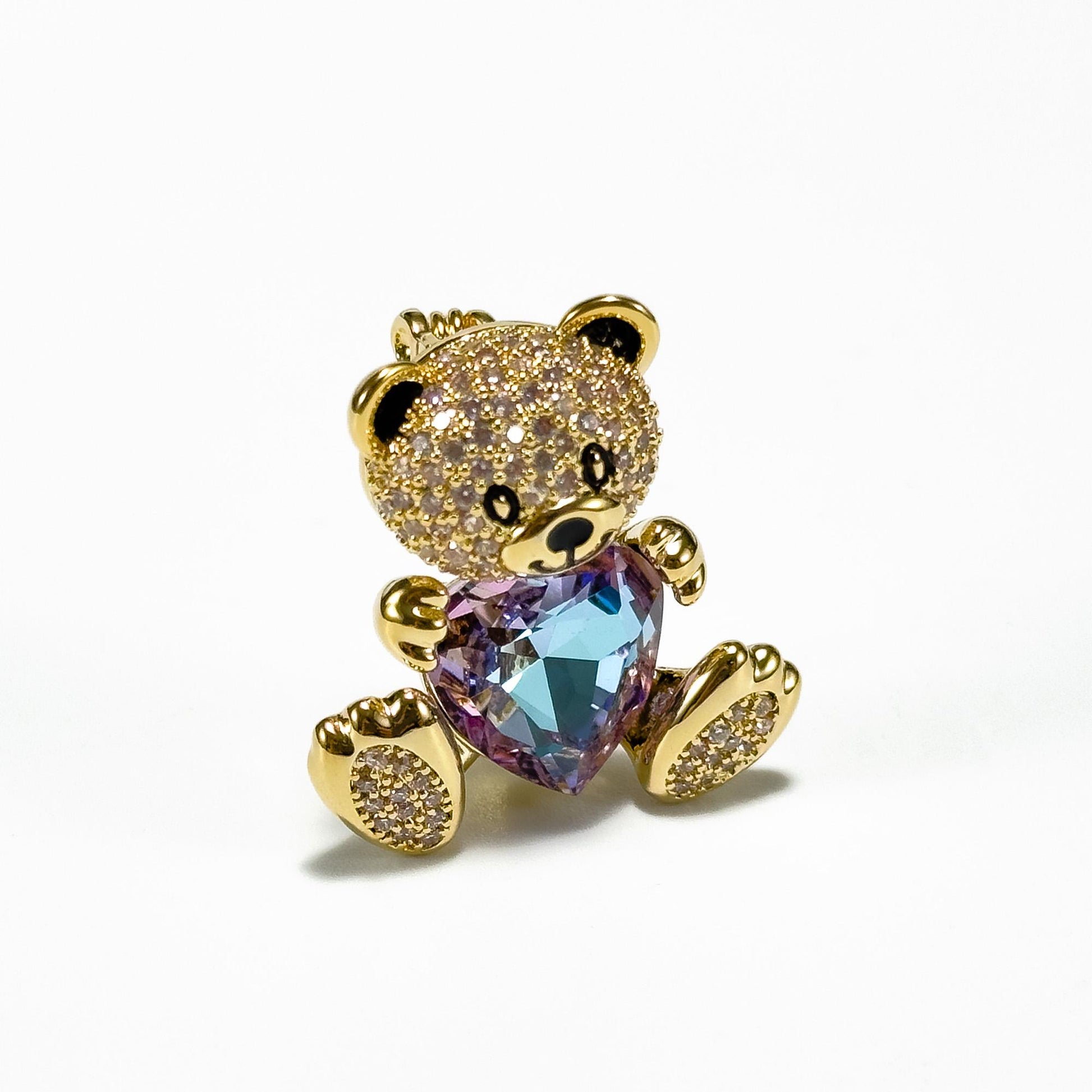 Heart-Shaped Bear Brooch