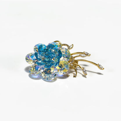 Austrian Crystal Camellia Brooch
