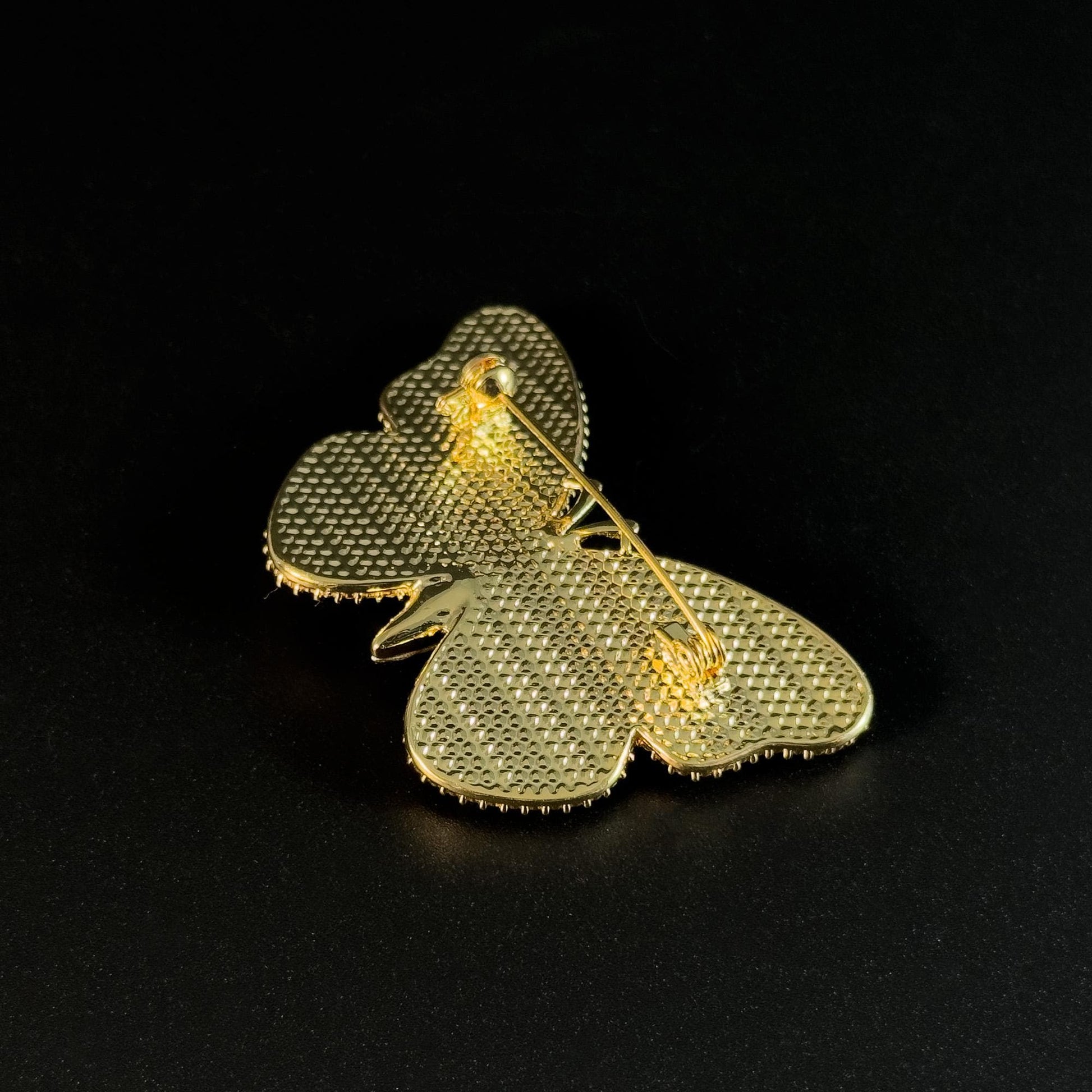 Blue and Gold Gradient Crystal Butterfly Brooch