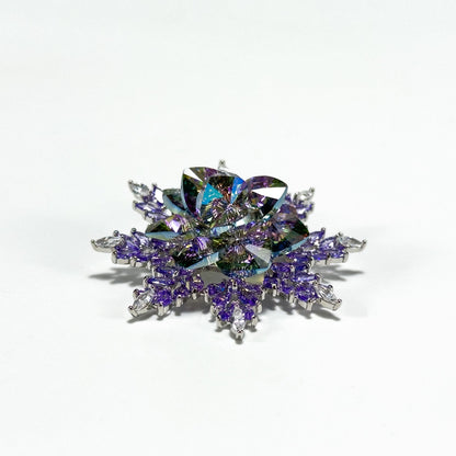 Austrian Purple Crystal Snowflake Brooch