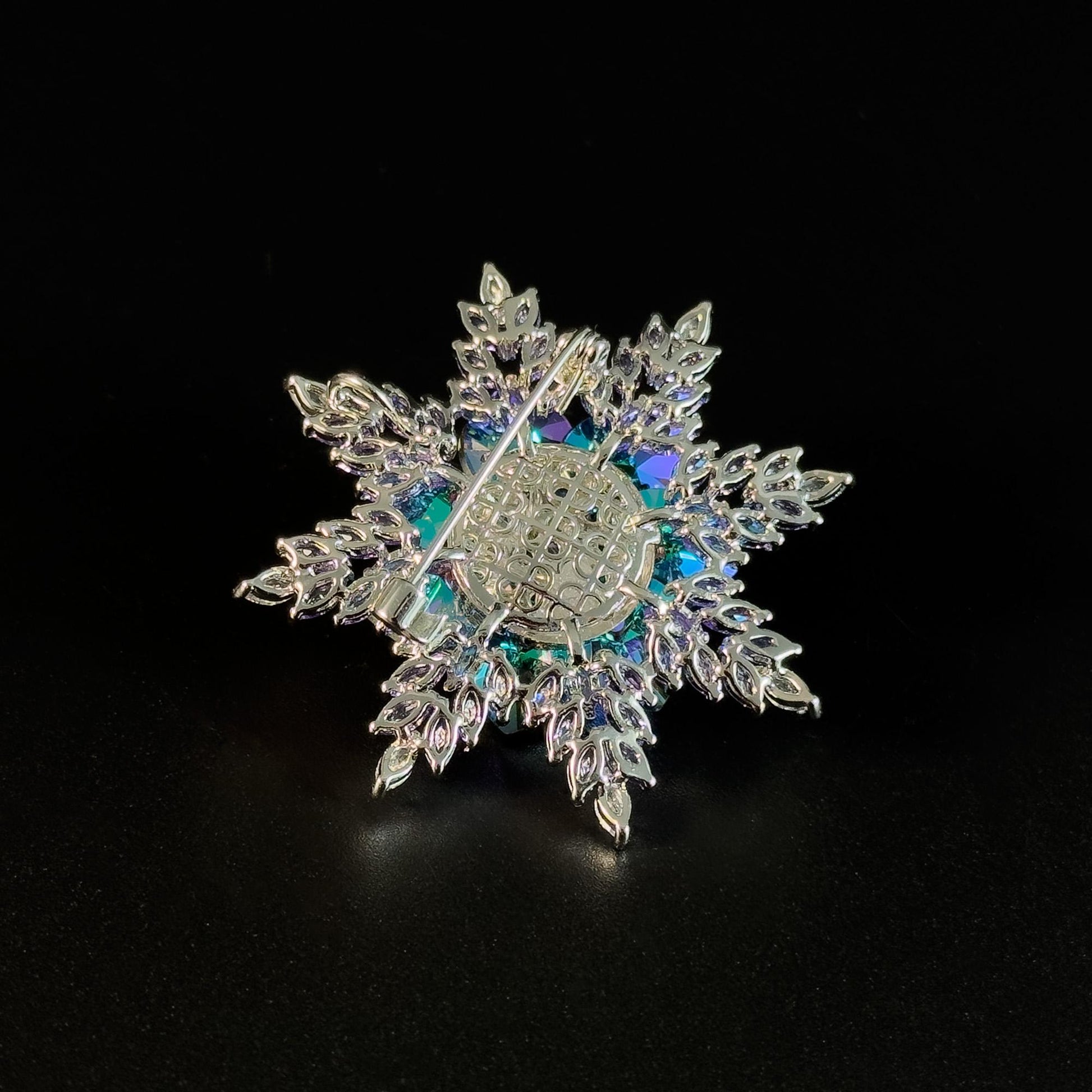 Austrian Purple Crystal Snowflake Brooch
