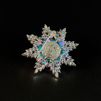 Austrian Purple Crystal Snowflake Brooch