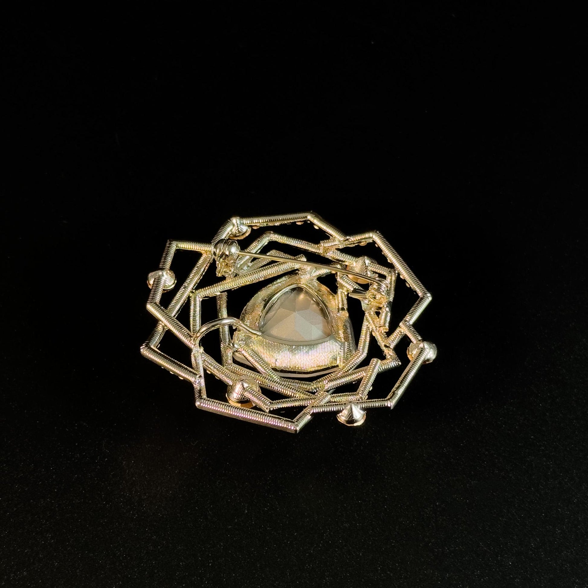 Purple Zircon Rose-Shaped Brooch