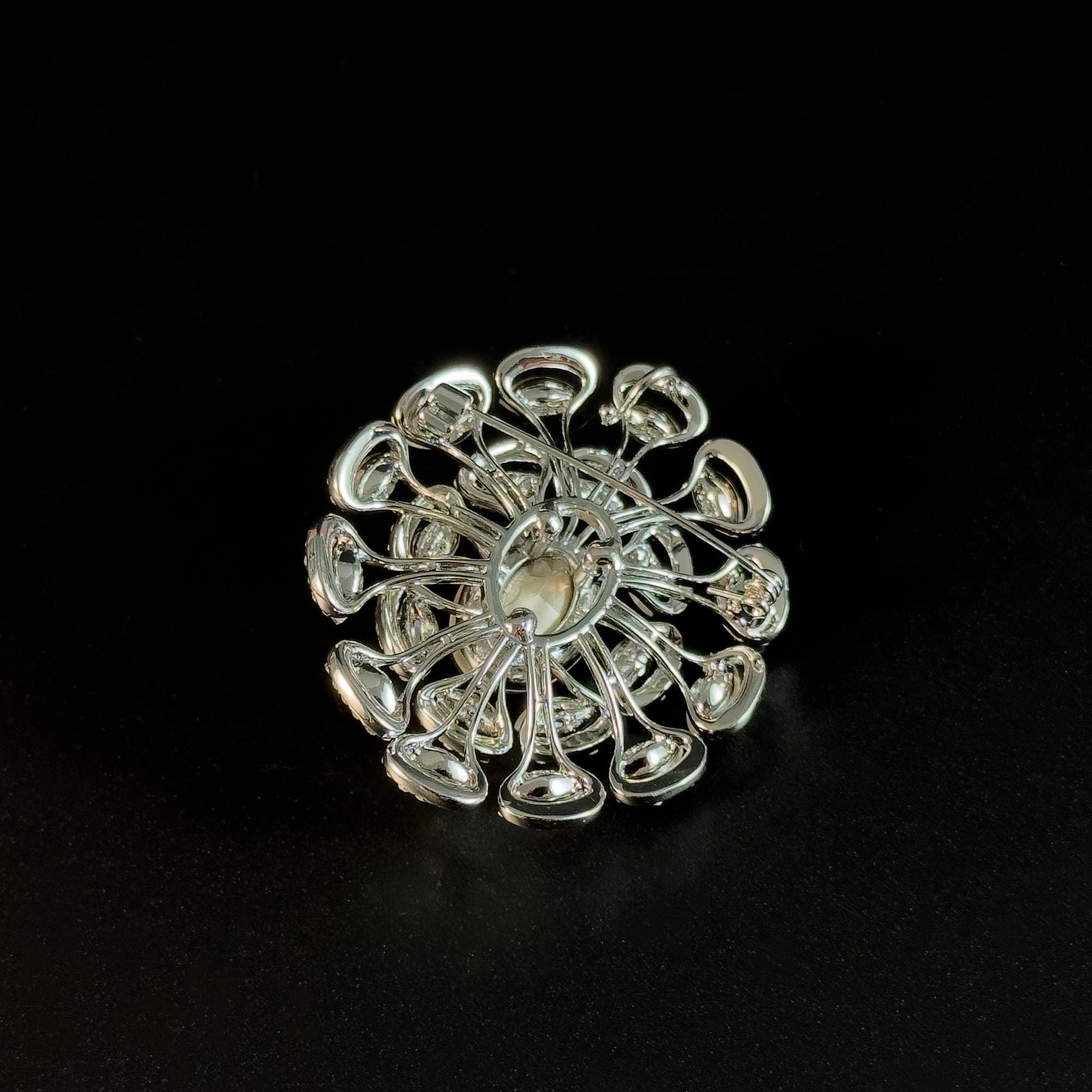 Blue Zircon Baroque Style Brooch