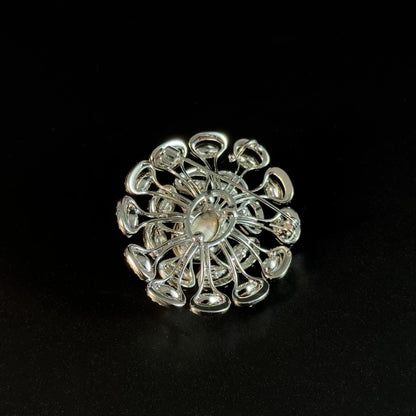Blue Zircon Baroque Style Brooch