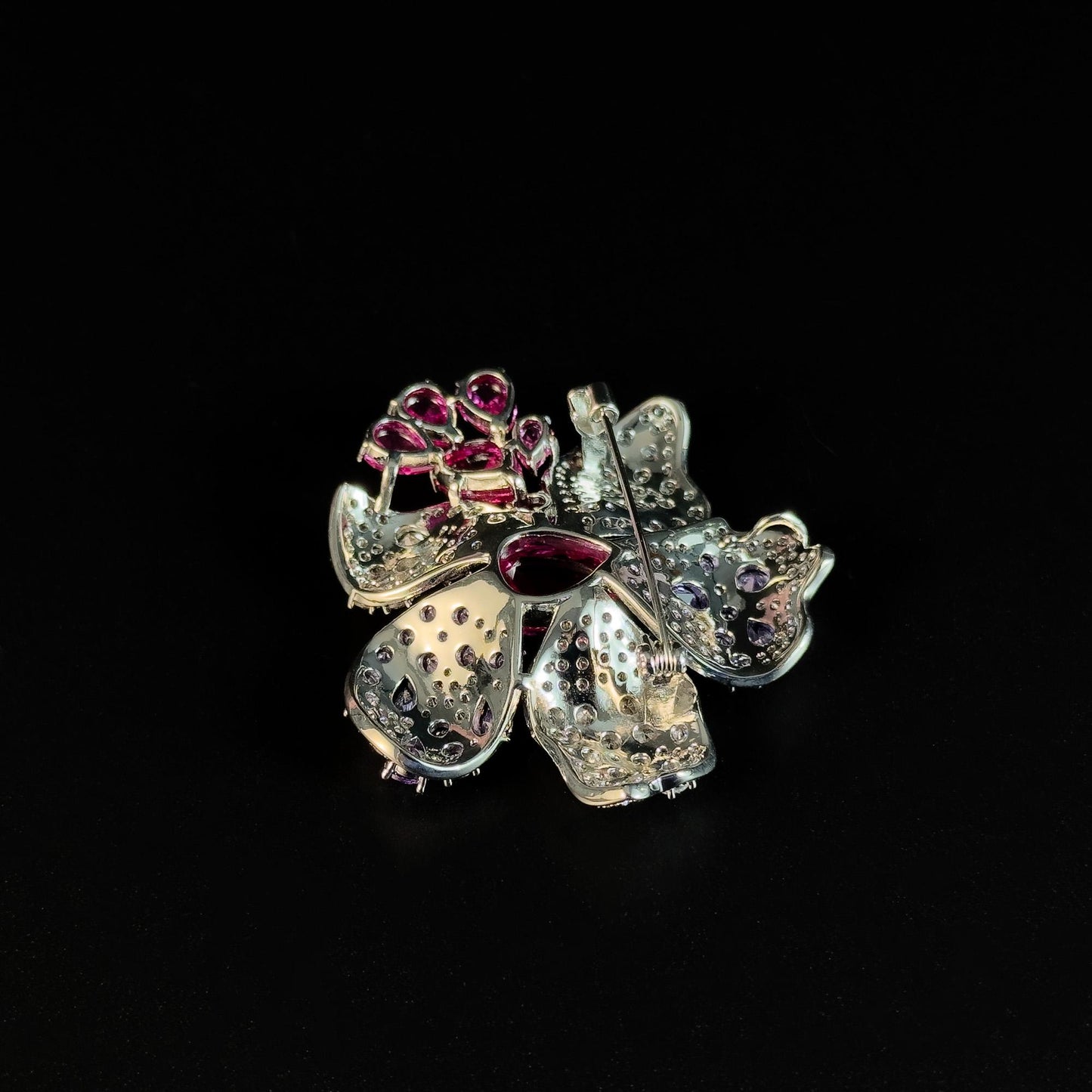 Pink Gemstone Flower Brooch