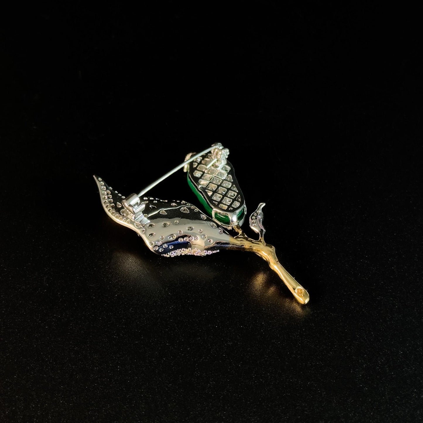 Emerald Leaf Brooch