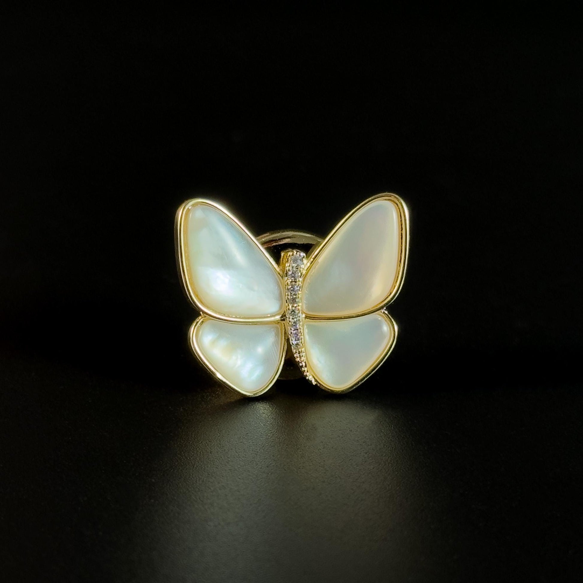 Black and White Mother-of-Pearl Small Butterfly Cufflinks