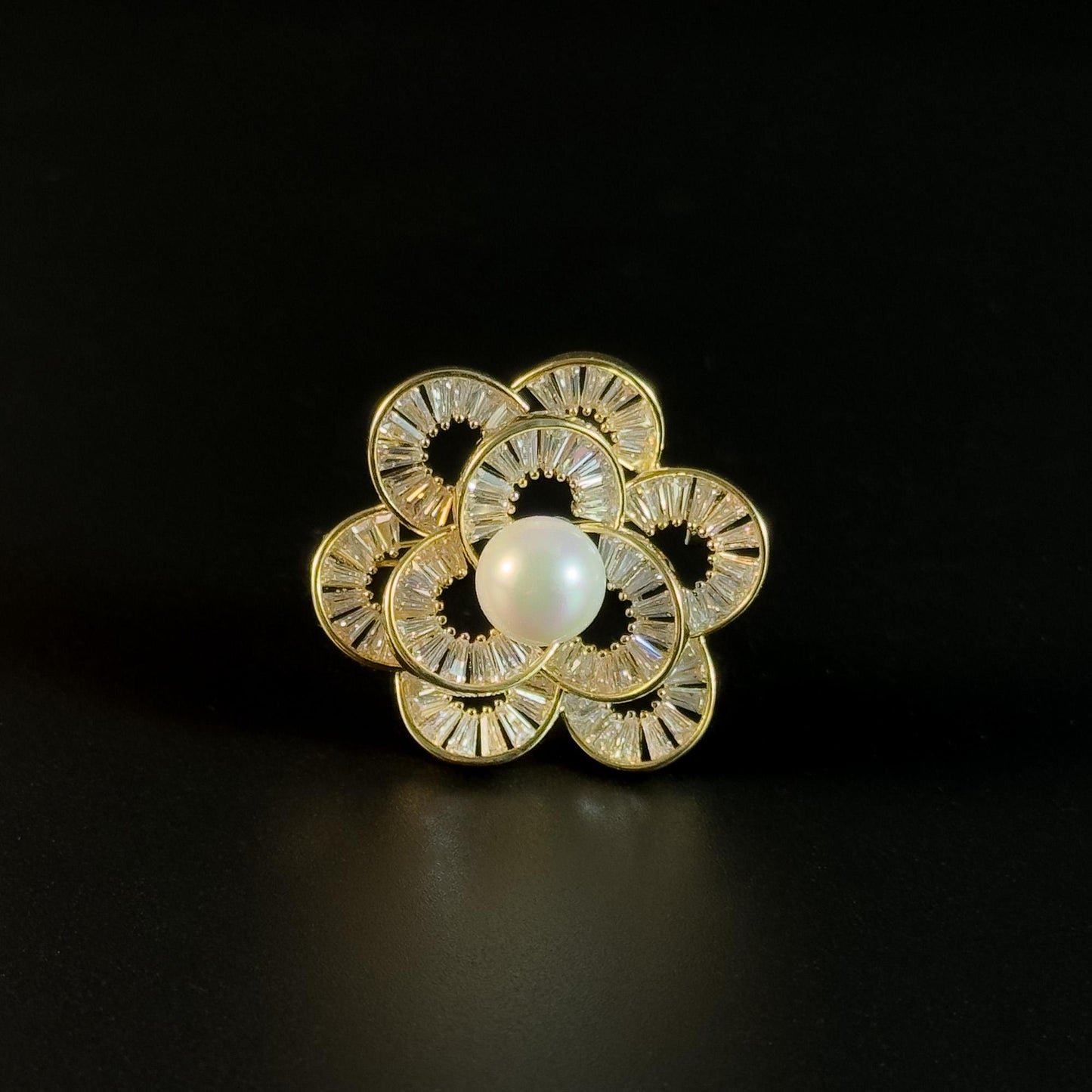 Gold Sun-Shaped Brooch