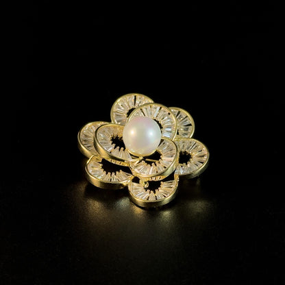 Gold Sun-Shaped Brooch