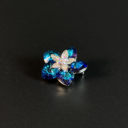 Crystal Flower Brooch