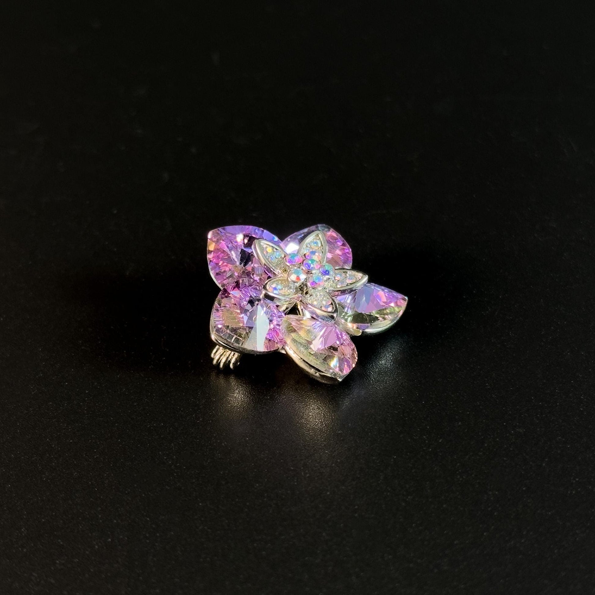 Crystal Flower Brooch