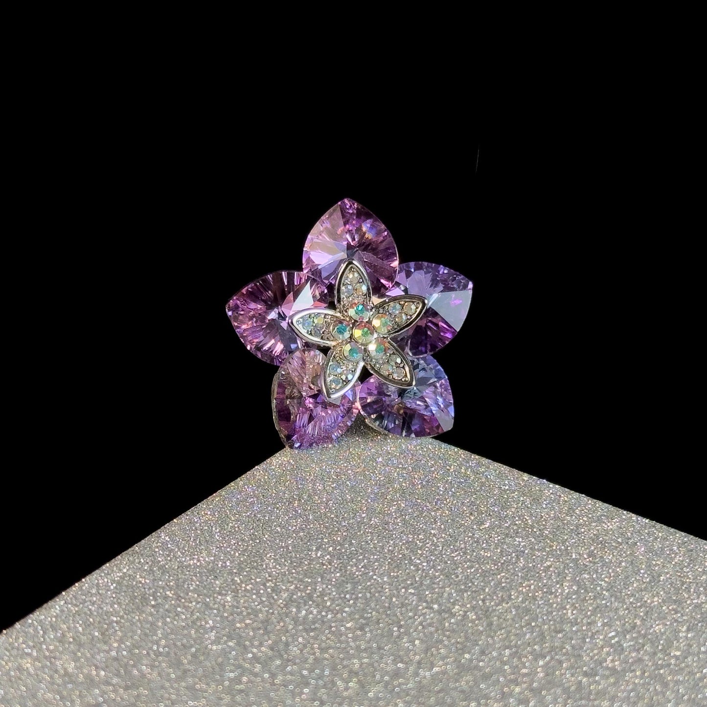 Crystal Flower Brooch