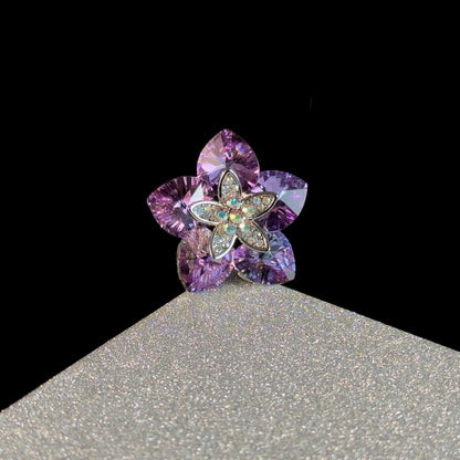 Crystal Flower Brooch