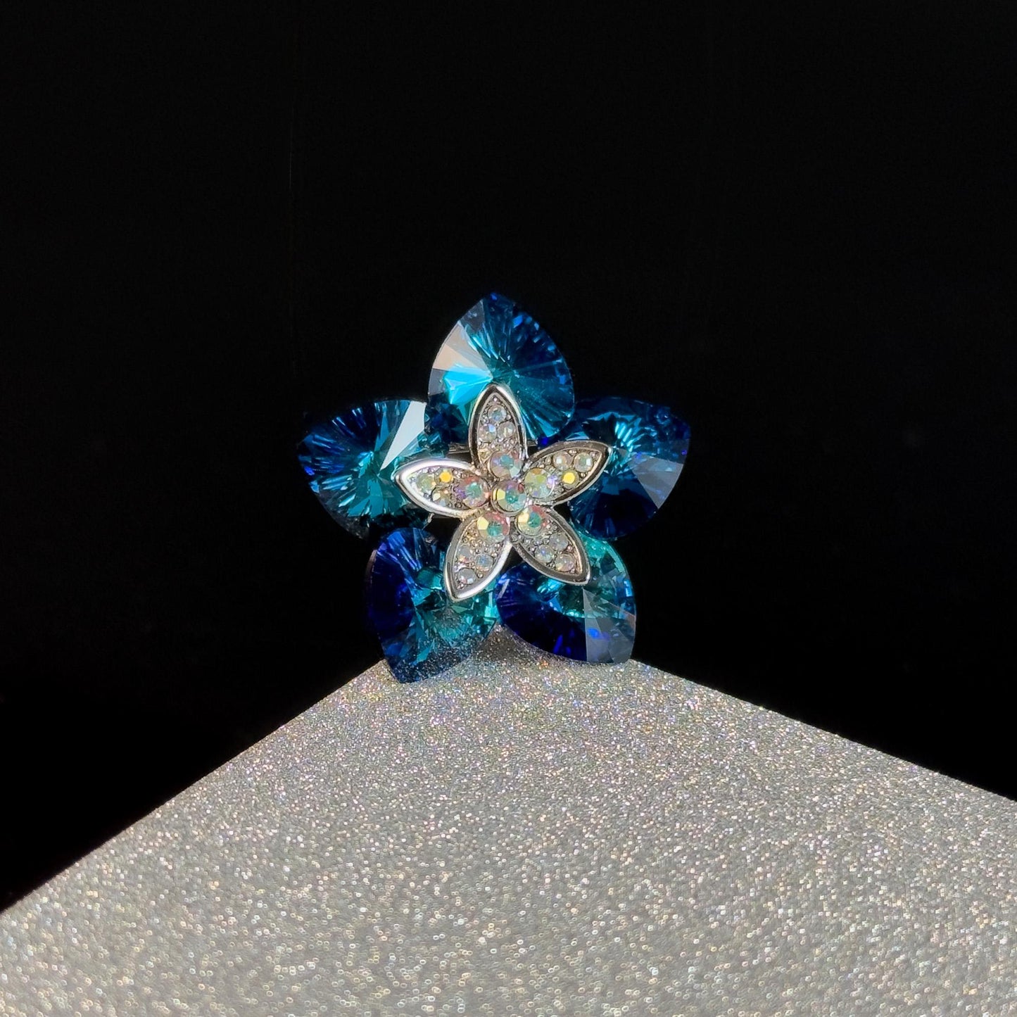 Crystal Flower Brooch