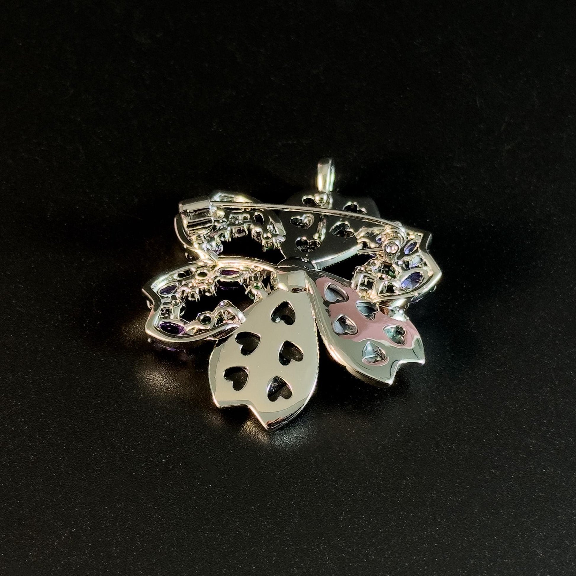 Purple Flower Pearl Brooch