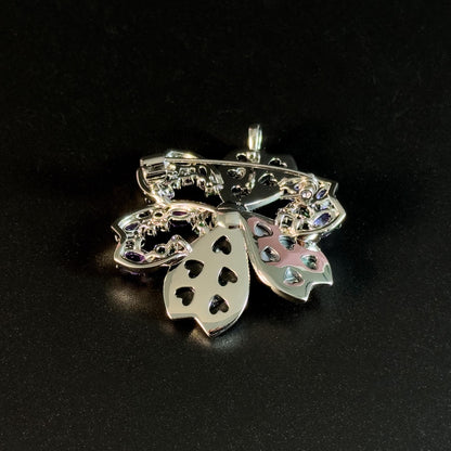 Purple Flower Pearl Brooch