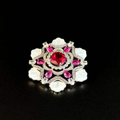Pink Snowflake Brooch
